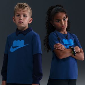 Nike x LEGO® Collection T-shirt met logo voor kleuters - Blauw