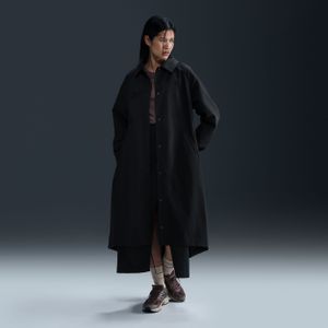 Nike Sportswear Collection ruimvallende trenchcoat van keperstof voor dames - Zwart