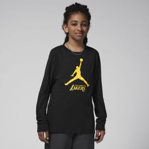 Los Angeles Lakers Essential Jordan NBA-shirt met lange mouwen voor jongens - Zwart