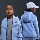 Nike Tech Fleece hoodie met rits over de hele lengte en met reflecterend design voor jongens - Blauw