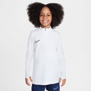 Nike Academy voetbaltrainingstop met Dri-FIT, lange mouwen en korte rits voor kids - Wit