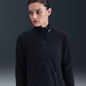 Nike Therma-FIT Victory Golftop met halflange rits en lange mouwen voor dames - Zwart