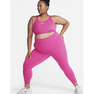 Nike Universa 7/8-legging met hoge taille, zakken en medium ondersteuning voor dames (Plus Size) - Roze