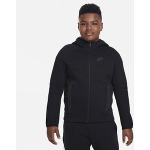 Nike Sportswear Tech Fleece Hoodie met rits over de hele lengte voor jongens (ruimere maten) - Zwart