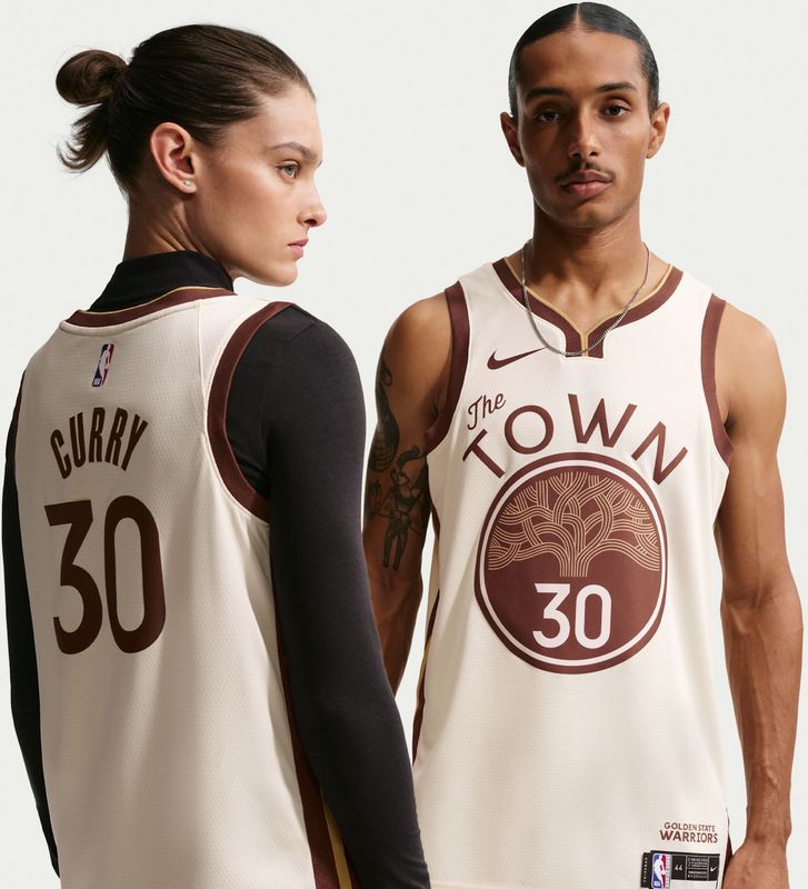 Stephen Curry Golden State Warriors City Edition Nike NBA Swingman jersey voor heren - Bruin