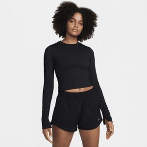 Nike One Fitted Dri-FIT damestop met lange mouwen - Zwart