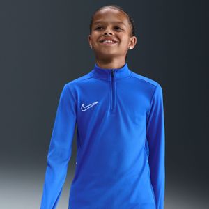 Nike Academy voetbaltrainingstop met Dri-FIT, lange mouwen en korte rits voor kids - Blauw