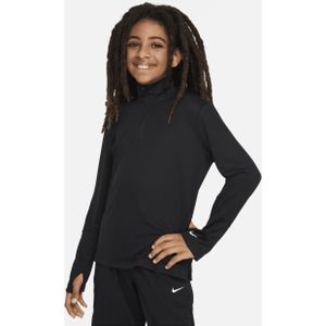 Nike Multi Dri-FIT UV jongenstop met halflange rits en lange mouwen - Zwart