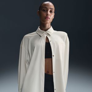 Nike 24.7 PerfectStretch Dri-FIT oversized damestop met lange mouwen - Wit