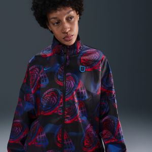 Engeland Essential Windrunner Nike geweven voetbaljack voor dames - Zwart