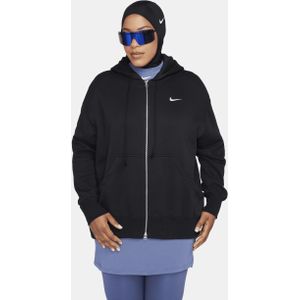 Nike Sportswear Phoenix Fleece Oversized fleecehoodie met rits over de hele lengte voor dames - Zwart