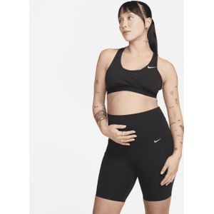 Nike Zenvy (M) bikershorts met zakken en iets ondersteunende hoge taille voor dames (21 cm, zwangerschapskleding) - Zwart