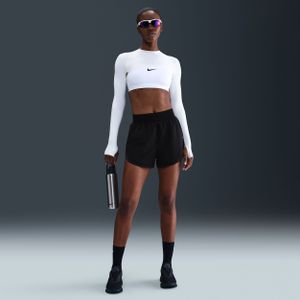 Nike One Dri-FIT ruimvallende damesshorts met binnenbroekje (8 cm) - Zwart