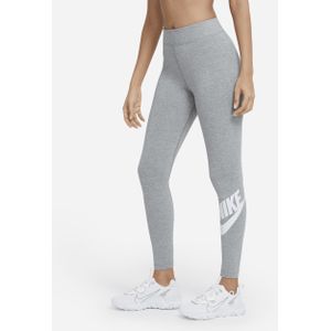Nike Sportswear Essential Legging met hoge taille en logo voor dames - Grijs