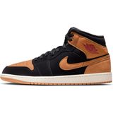 Jordan - AJ1 Mid - Sneakers - Zwart - Leer, Synthetisch