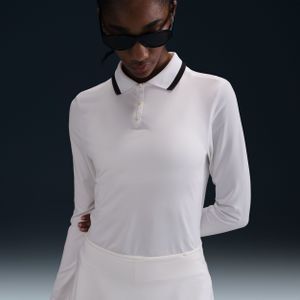 Nike Tour Dri-FIT golfpolo met uv-bescherming en lange mouwen voor dames - Wit