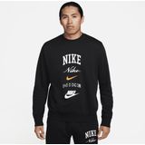 Nike Club Fleece sweatshirt met ronde hals en lange mouwen voor heren - Zwart