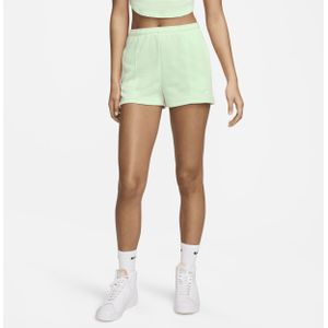 Nike Sportswear Chill Terry aansluitende damesshorts met hoge taille van sweatstof (5 cm) - Groen