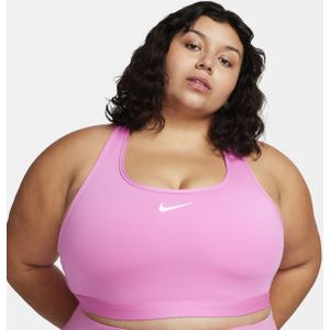 Nike Swoosh Medium Support padded sport-bh (Plus Size) - Rood