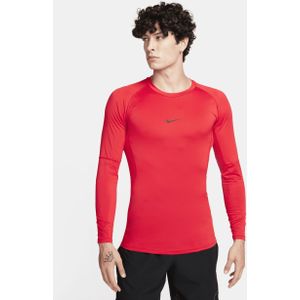 Nike Pro Dri-FIT strakke fitnesstop met lange mouwen voor heren - Rood