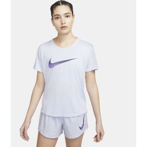 Nike Dri-FIT One Hardlooptop met korte mouwen voor dames - Paars