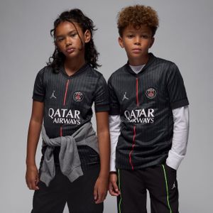 Paris Saint-Germain 2025/26 Stadium Fourth Jordan replicavoetbalshirt met Dri-FIT voor kinderen - Zwart