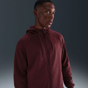 Nike Primary Fleece Dri-FIT UV performancehoodie met rits over de hele lengte voor heren - Rood