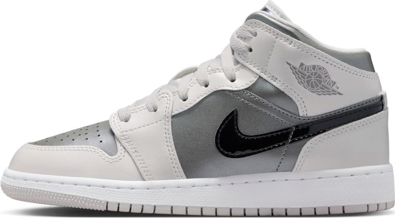 Jordan Aj1 Mid Kindersneakers - Grijs - Maat 36.5 - Leer