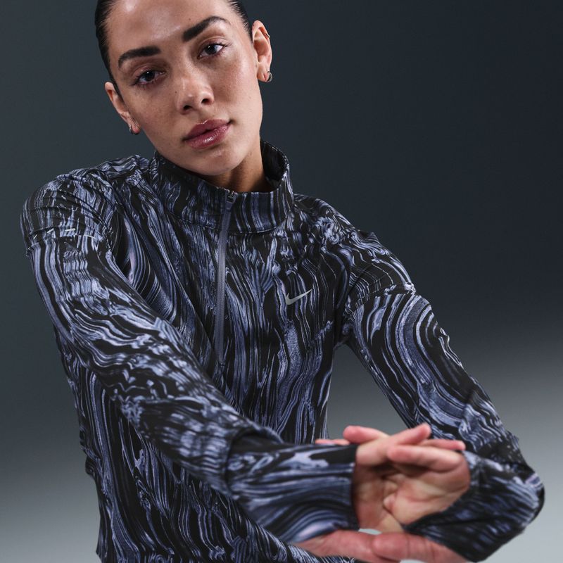 Nike - Swift Dri-FIT - Hardlooptop - Blauw - Met Halflange Rits en UV-bescherming