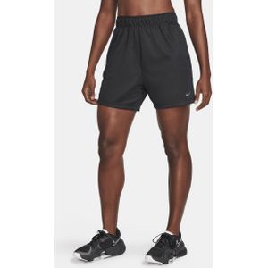 Nike Attack ongevoerde fitnesshorts met Dri-FIT en halfhoge taille voor dames (13 cm) - Zwart