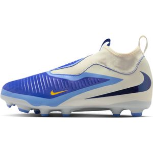 Nike Jr. Phantom 6 High Academy LV8 voetbalschoenen voor kids (stevige ondergrond) - Blauw