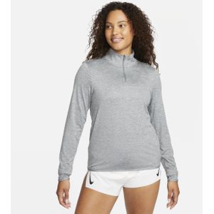 Nike Swift hardlooptop met korte rits en UV-bescherming voor dames - Grijs