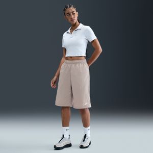 Nike - Sportswear - Korte Broeken - Zwart - Ruimvallend - Halfhoge Taille op Knielengte