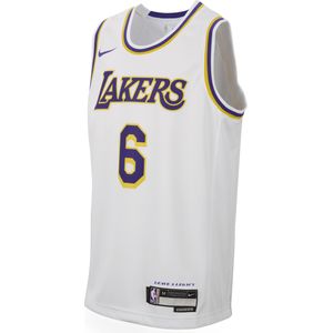 Lebron James Los Angeles Lakers Association Edition 2022/23 Nike Swingman NBA-jersey met Dri-FIT voor kids - Wit