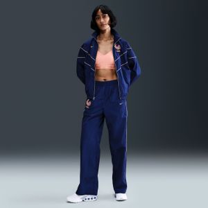 FFF Windrunner Nike geweven voetbalbroek met hoge taille voor dames - Blauw