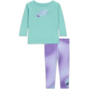 Nike Dri-FIT set met T-shirt met lange mouwen en legging voor baby's (12-24 maanden) - Paars