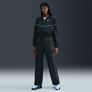 Nike Windrunner geweven damesbroek met hoge taille en open zomen - Groen