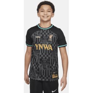 LeBron x Liverpool FC Stadium Nike Dri-FIT replicavoetbalshirt voor kids - Zwart