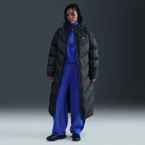 Nike Windpuffer Storm-FIT ruimvallende parka van dons met capuchon voor dames - Zwart