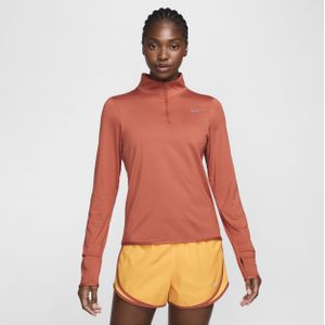 Nike Swift hardlooptop met korte rits en UV-bescherming voor dames - Oranje