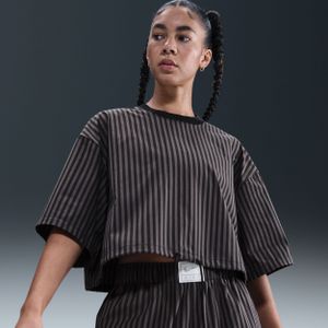 Nike Chill Poplin rechte damestop met strepen - Zwart