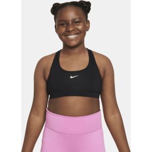 Nike Swoosh sport-bh voor meisjes (ruimere maten) - Zwart