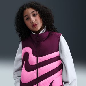 Nike Swoosh Therma-FIT ruimvallend bodywarmer voor kids (meisjes) - Rood