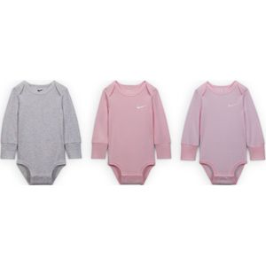 Nike Baby Essentials rompertjes met lange mouwen voor baby's (3 stuks) - Bruin