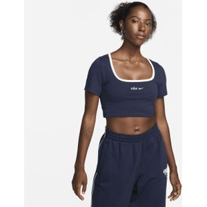 Nike Sportswear cropped T-shirt met vierkante hals voor dames - Blauw