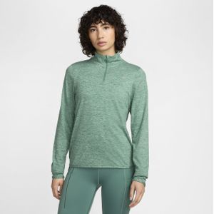 Nike Swift hardlooptop met korte rits en UV-bescherming voor dames - Groen