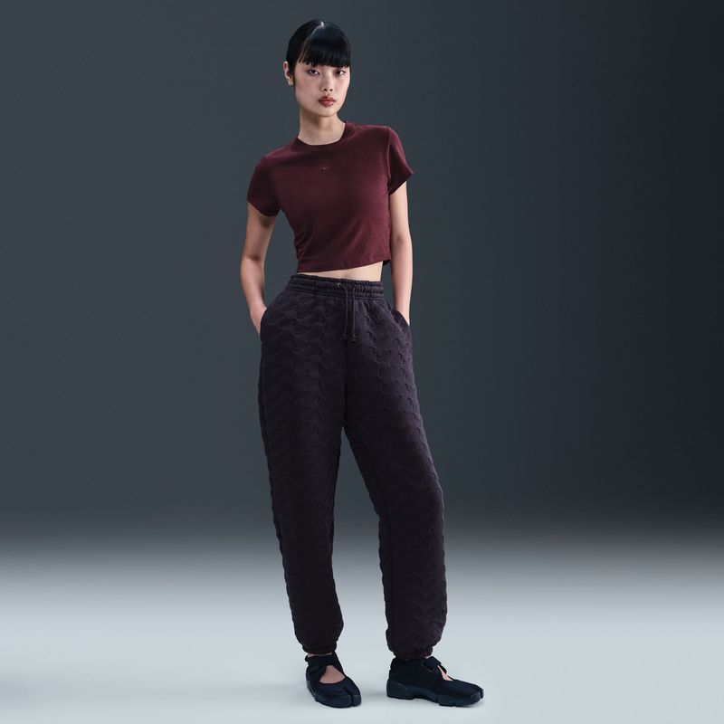 Nike - Phoenix Fleece - Sportbroek - Donkerlila - Tapered - High Waist