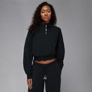Jordan Flight Fleece damestop met korte rits - Zwart