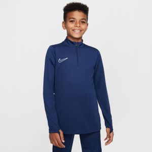 Nike Academy voetbaltrainingstop met Dri-FIT, lange mouwen en korte rits voor kids - Blauw