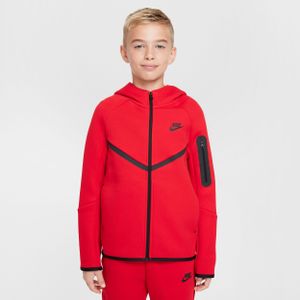 Nike Sportswear Tech Fleece Hoodie met rits voor kids - Rood